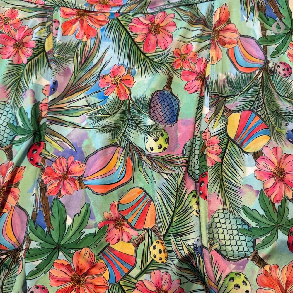 Dona Jo Tropical Print Athletic Skort XL Built In Shorts Pickleball Golf - Picture 7 of 7